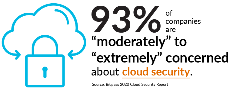 93% of companies are “moderately” to “extremely” concerned about cloud security
